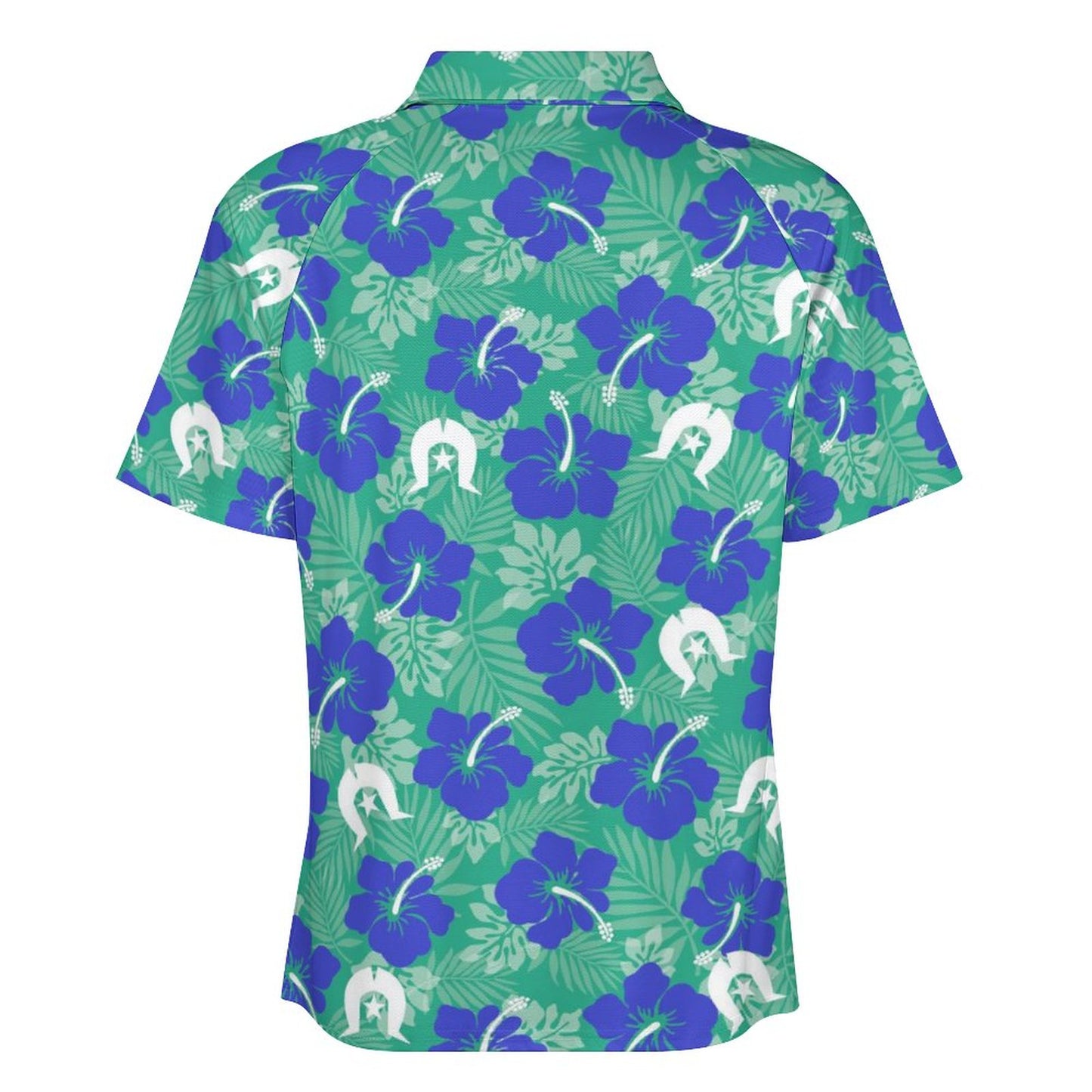 Royal Blue Hibiscus flowers with Dhari on Short Sleeved Sportswear Men's T Shirt