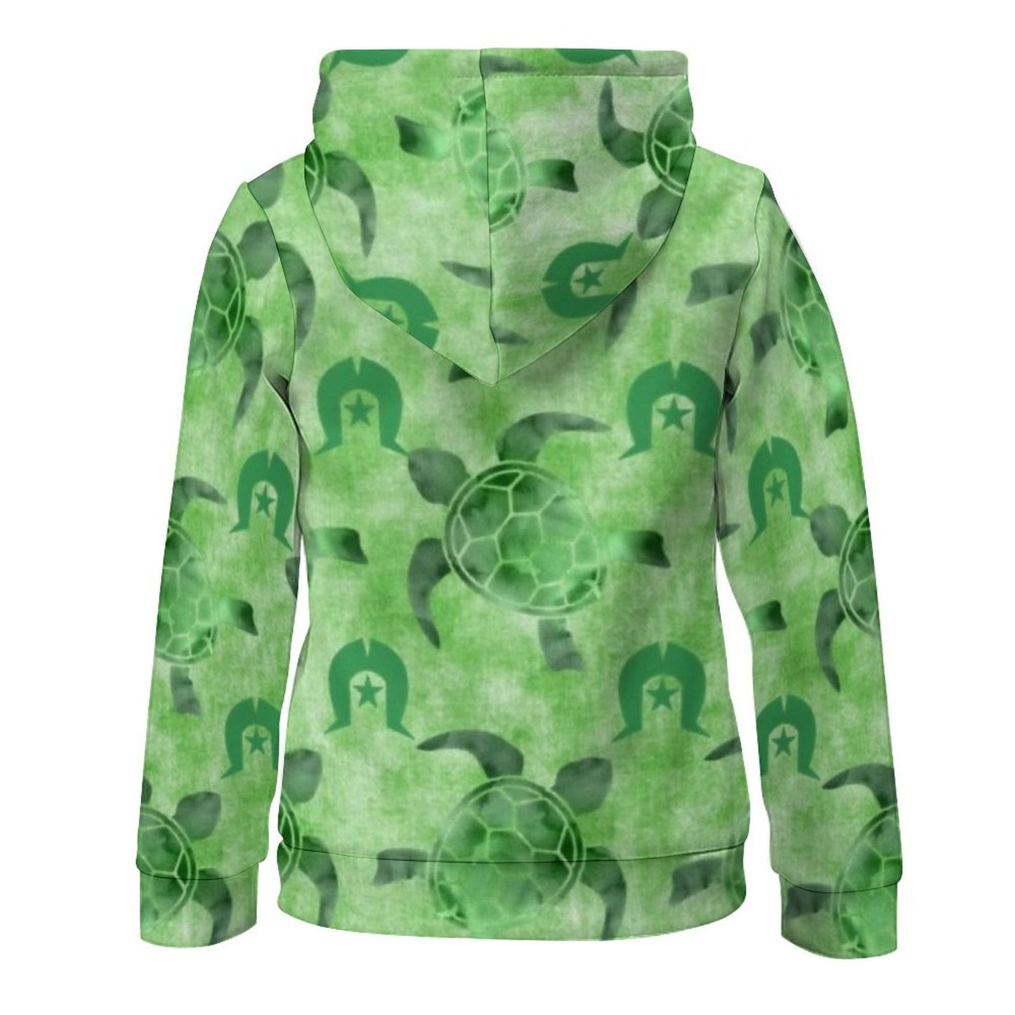 Green Turtle Pattern on Children's Hoodie