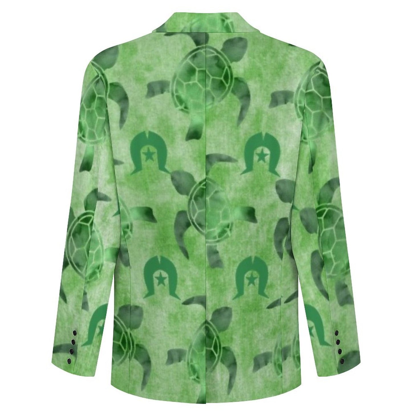 Green Turtle Pattern on Men's Blazer