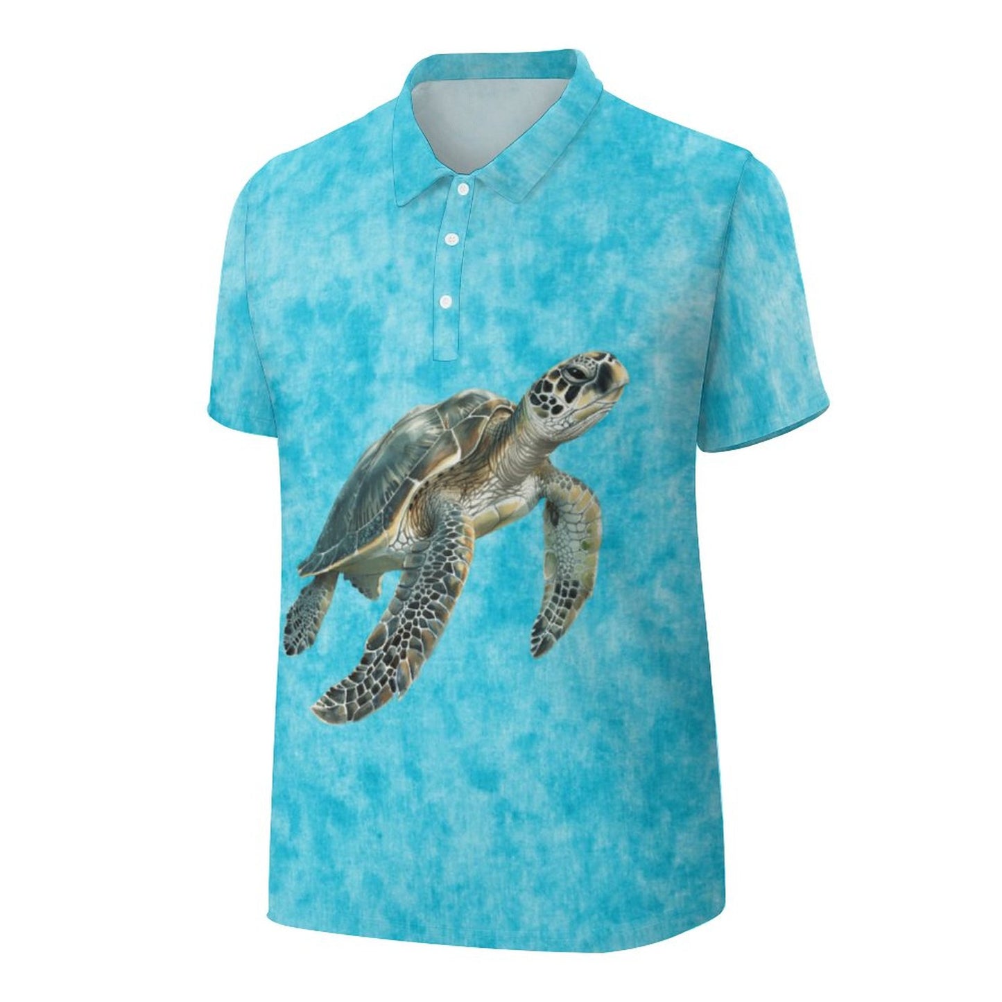 Blue Turtle Dreaming on Men's Golf Polo