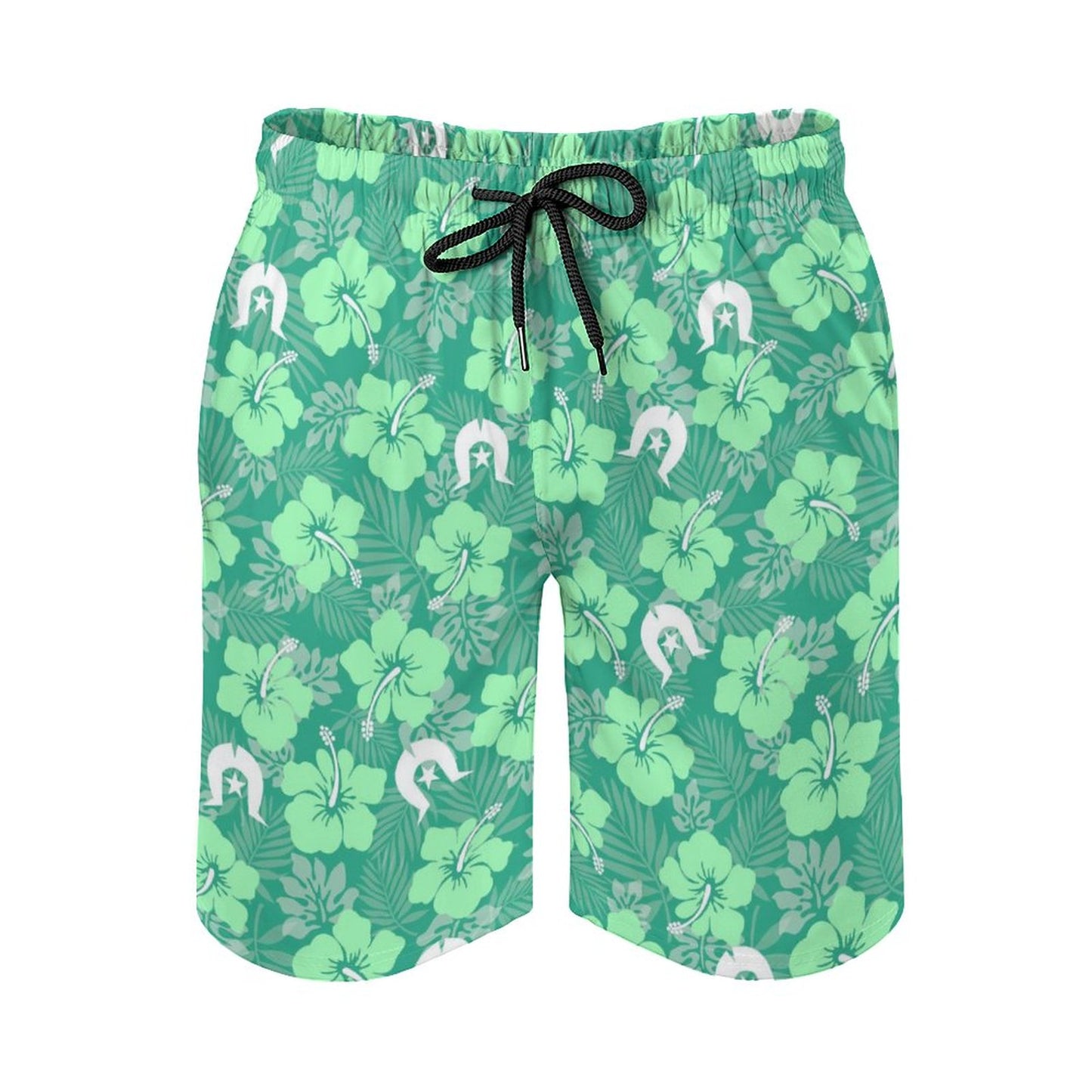 Hibiscus flowers with Dhari (Royal mint) on Men's Board Shorts