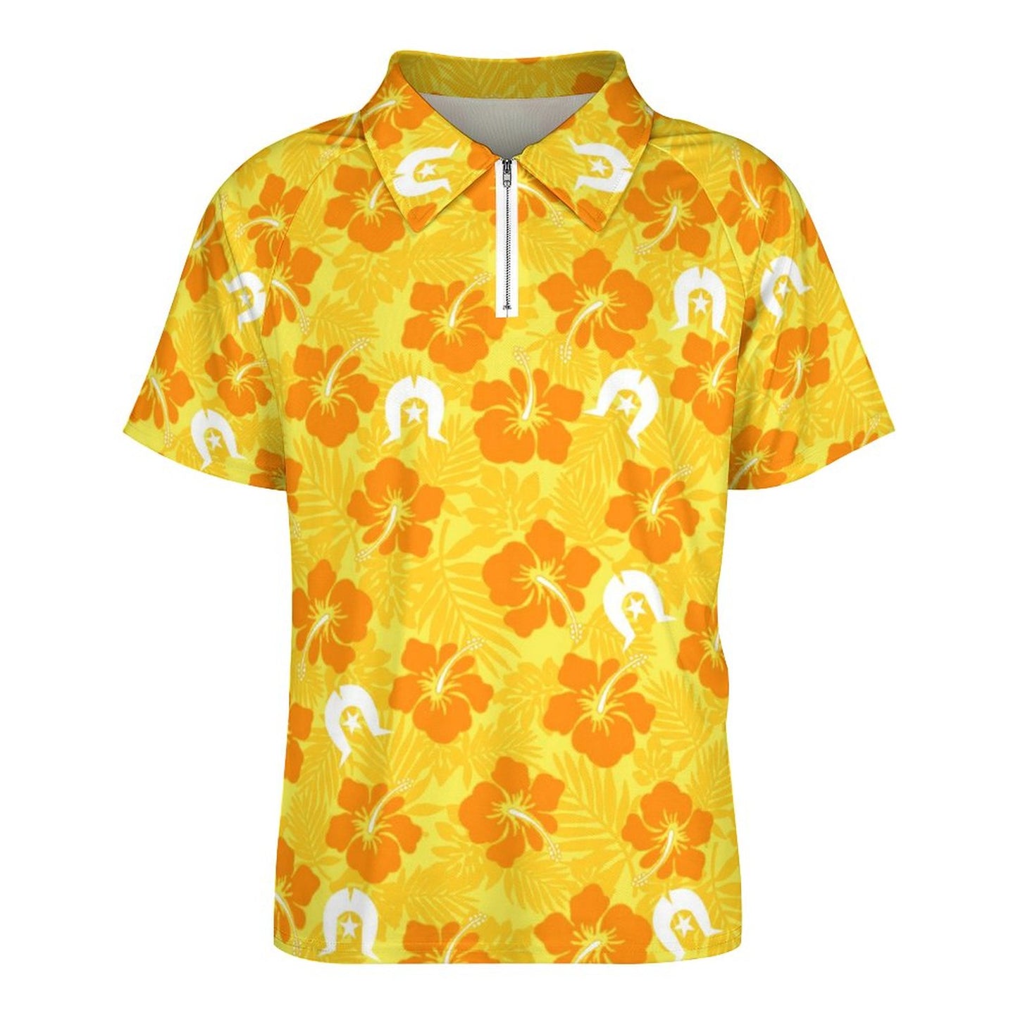 Hibiscus flowers with Dhari (Gold) on Short Sleeved Sportswear Men's T Shirt