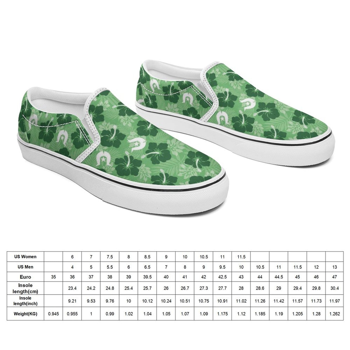 Hibiscus flowers with Dhari (Sea Grass Green) on Canvas Shoes for Teenagers