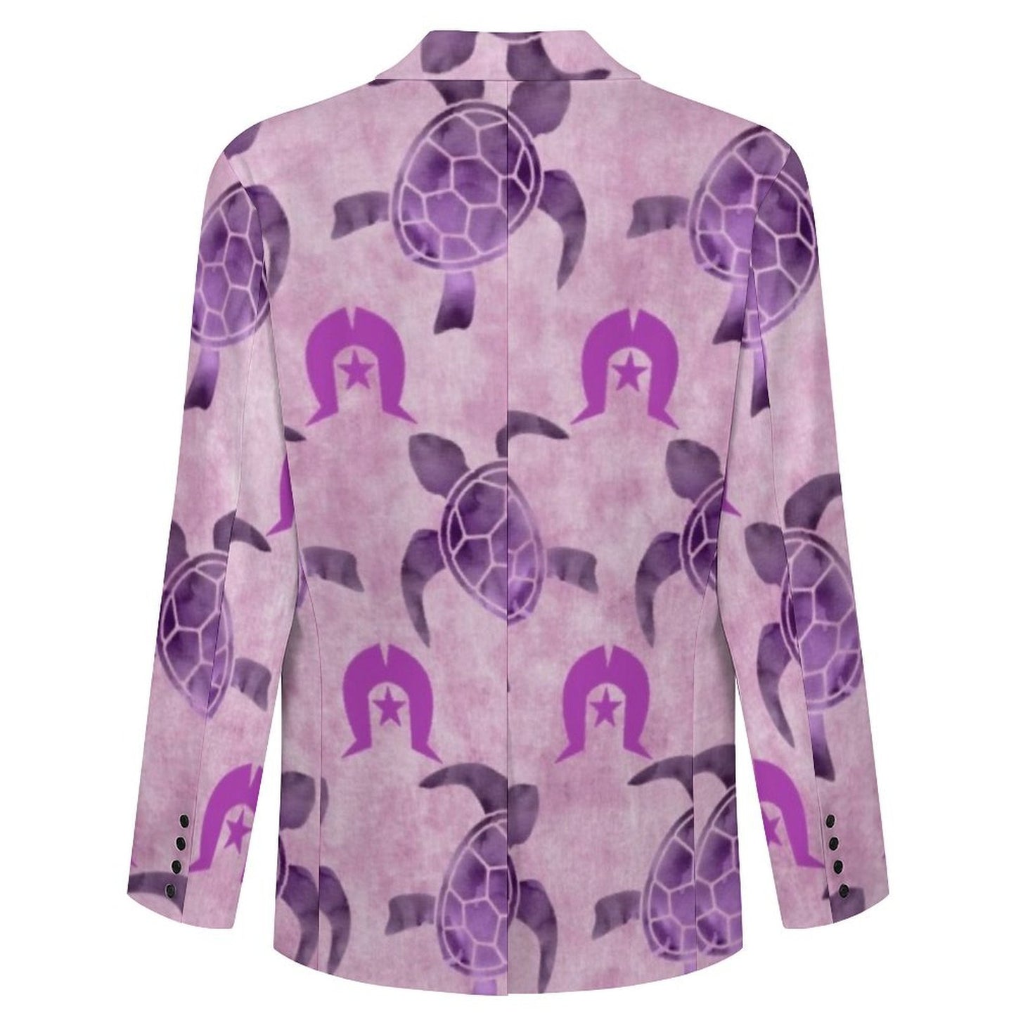 Purple Turtle Pattern on Men's Blazer