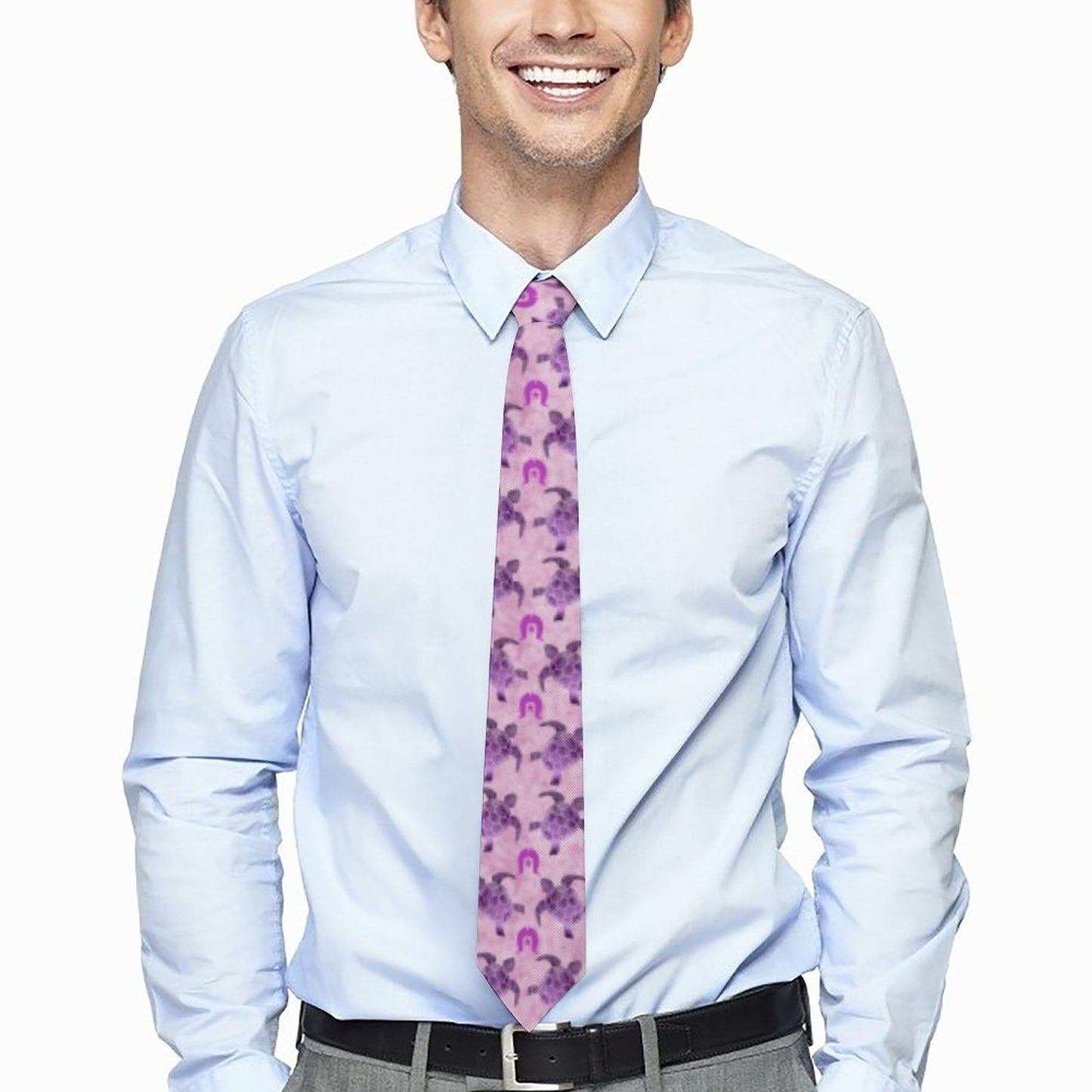 Purple Turtle Pattern on Men's Formal Tie