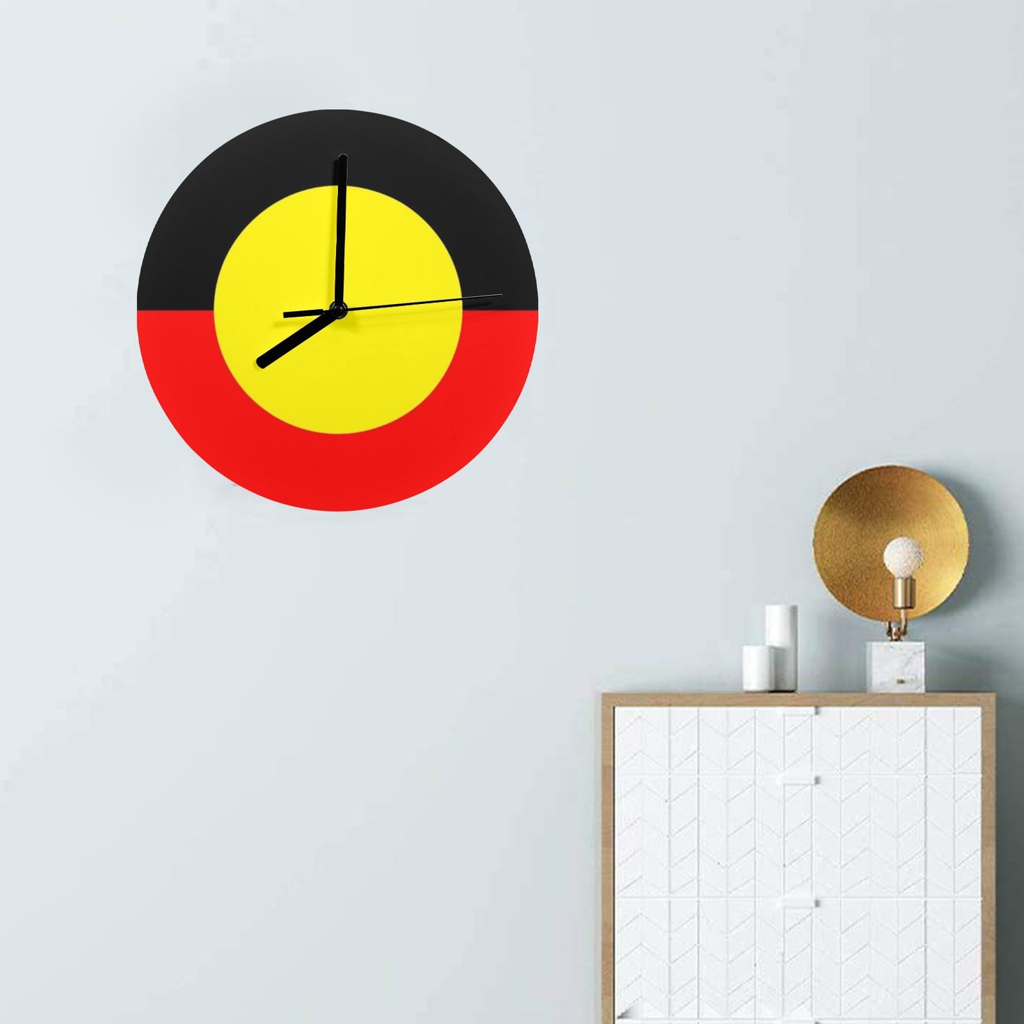 Aboriginal flag on Wall Clock