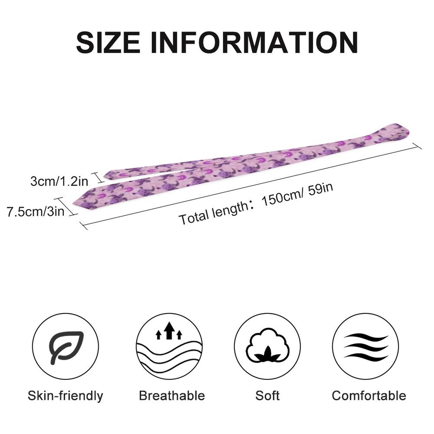 Purple Turtle Pattern on Men's Formal Tie