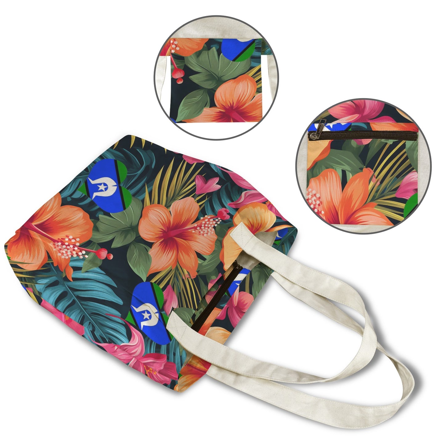 Tropical Flowers with heart shaped Torres Strait flag on Yoga Mat Bag