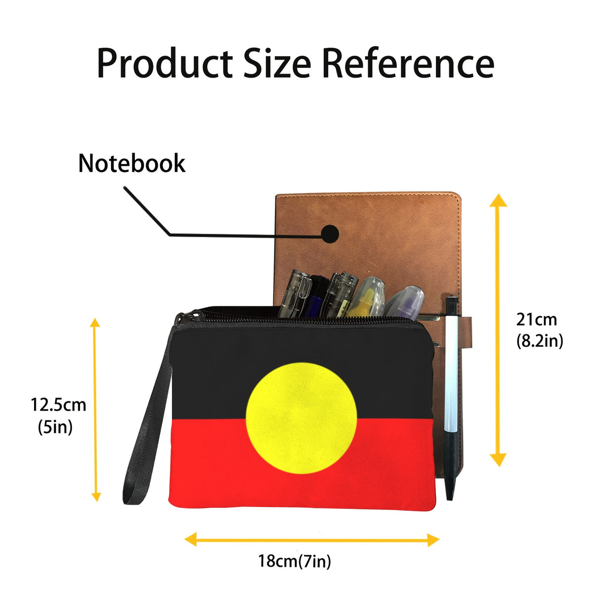 Aboriginal flag on Carry-All Pouch 7''x5''