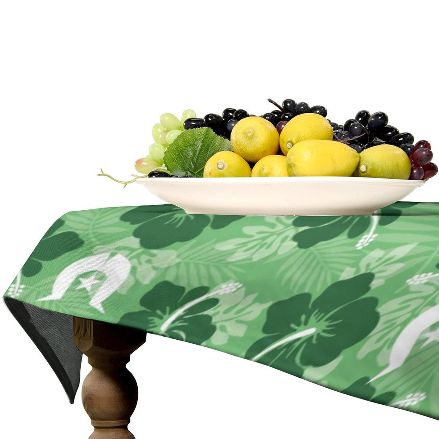 Hibiscus flowers with Dhari (Sea Grass Green) on Rectangle Tablecloth