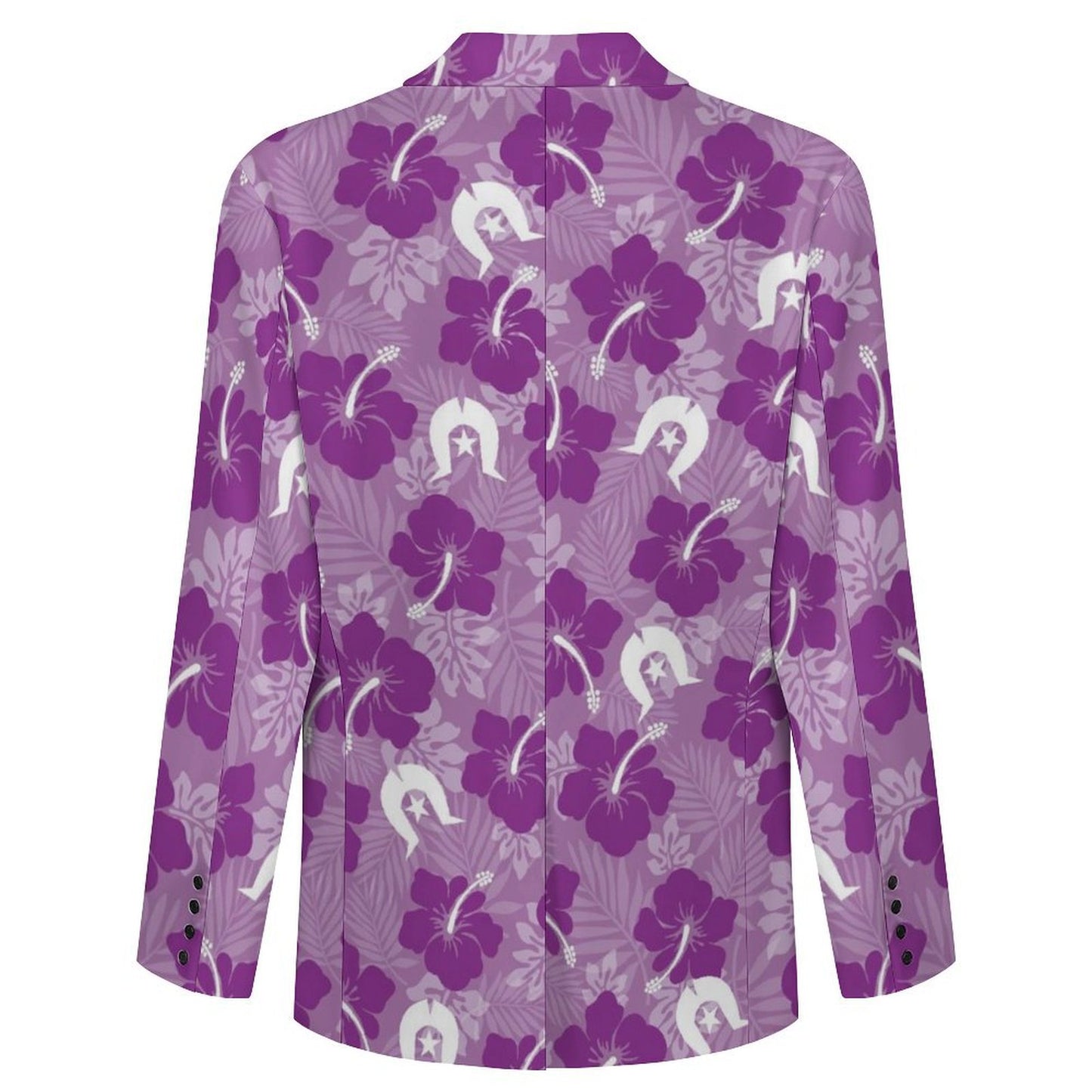 Hibiscus flowers with White Dhari (Royal purple) on All Over Print Men's Blazer