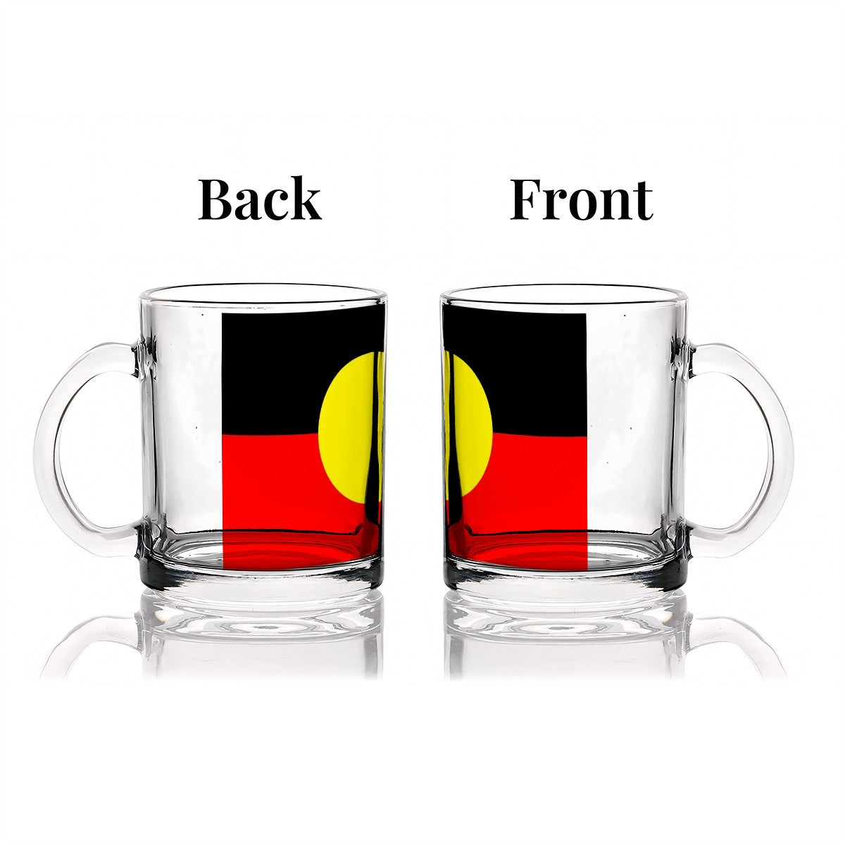 Aboriginal Flag on Glass Coffee Cups (12oz)