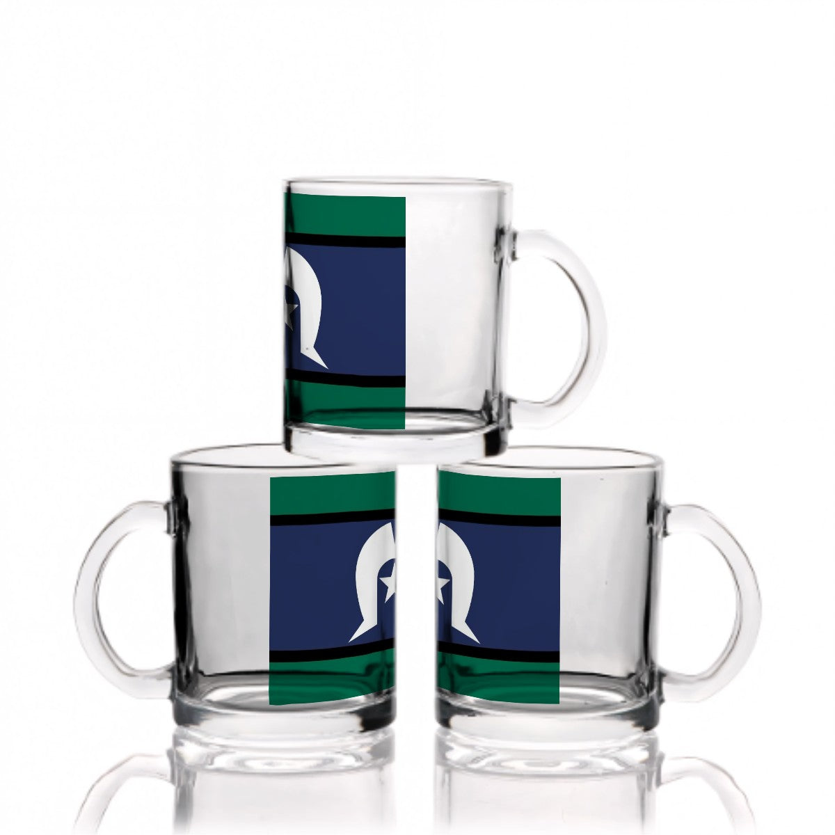 Torres Strait Flag on Glass Coffee Cups (12oz)