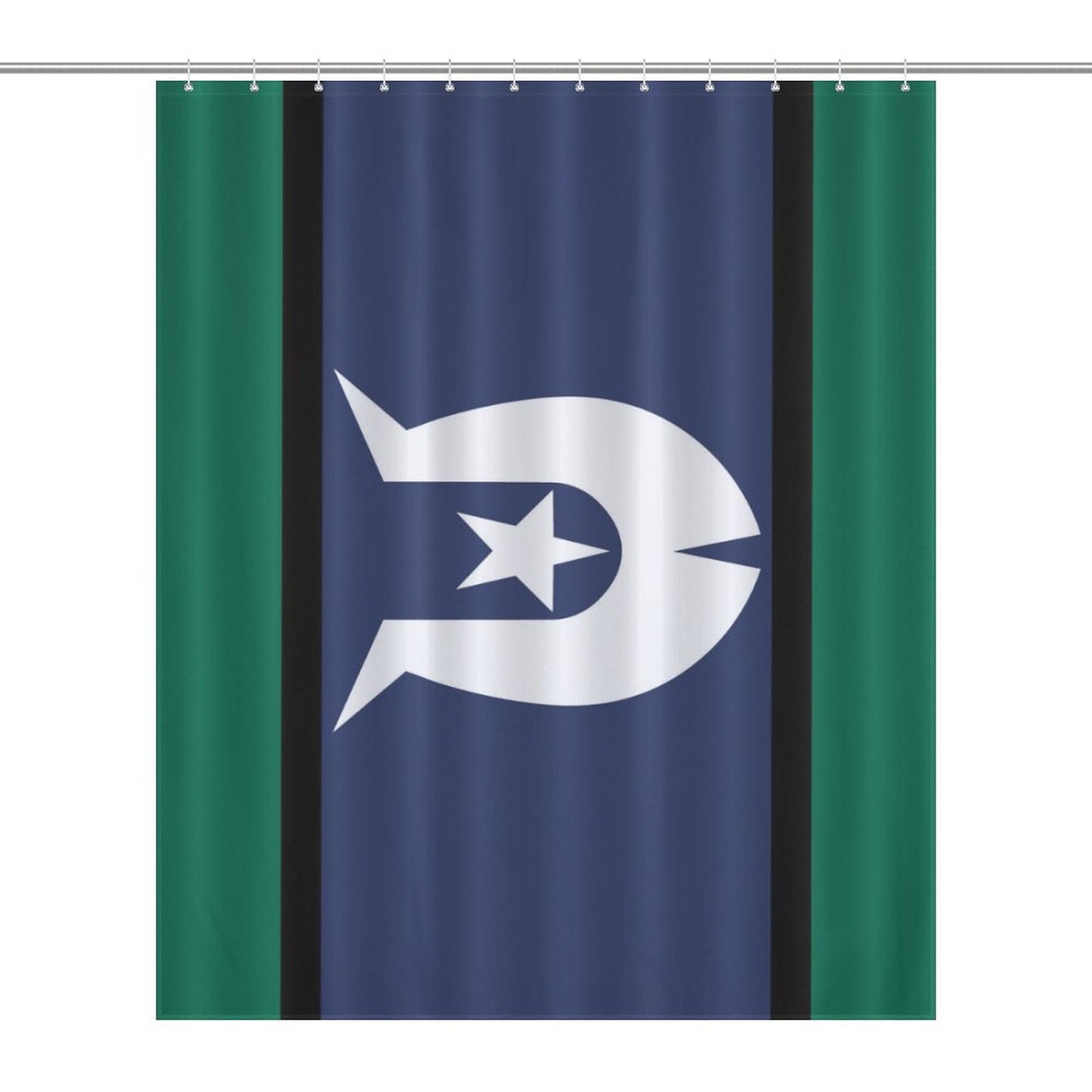 Torres Strait flag on Flower Shower Curtain-66x72Inch (168x183cm)