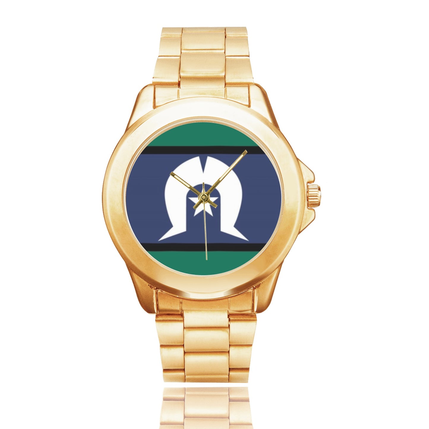 Torres Strait Flag on watch Gilt Watch