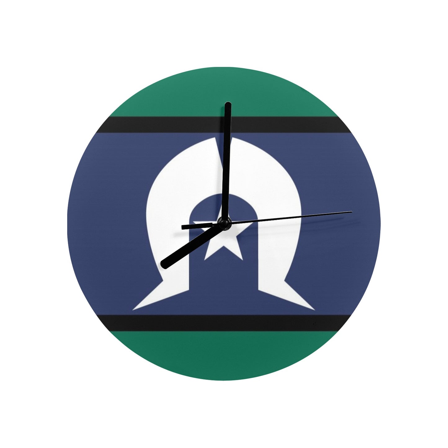 Torres Strait flag on Wall Clock