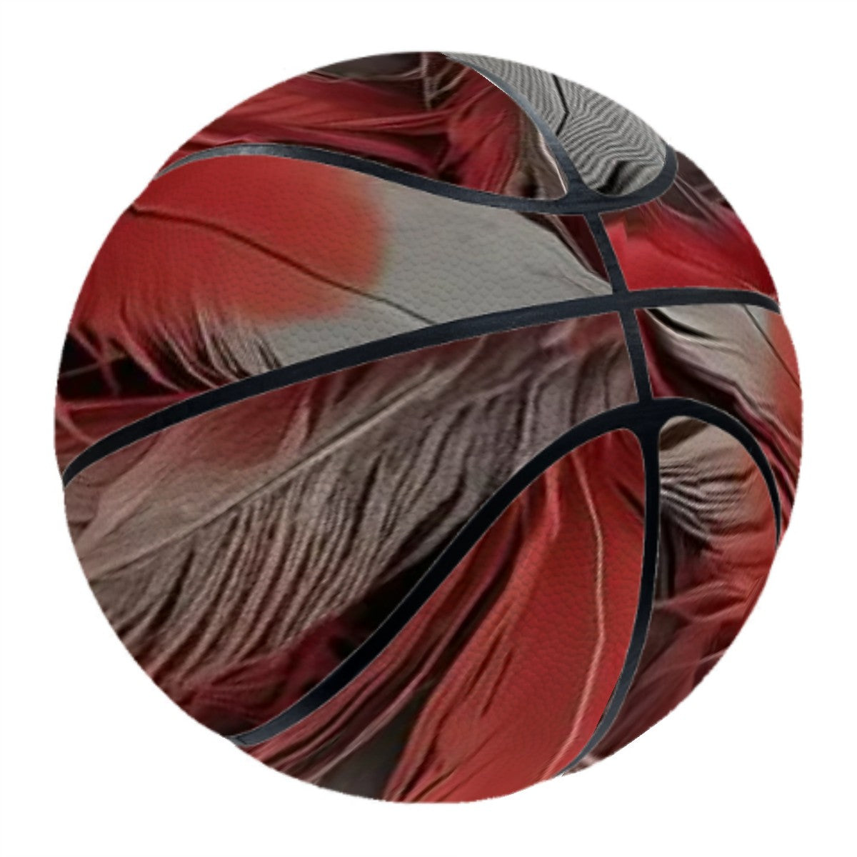 Red and Grey Feather on Basketball