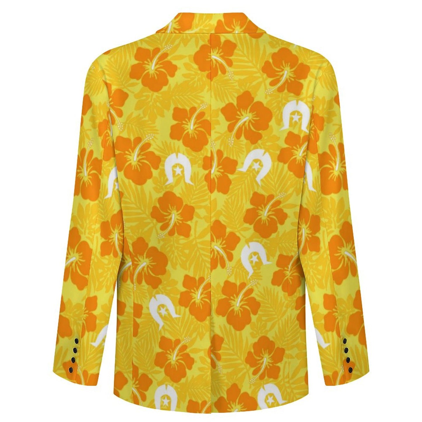 Hibiscus flowers with Dhari (Gold) on Men's Blazer