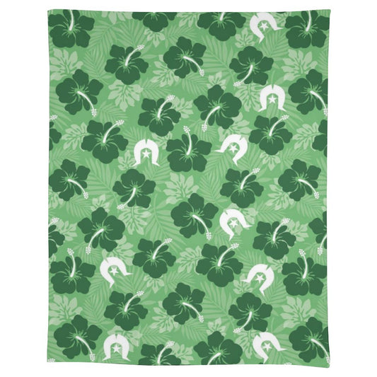 Hibiscus flowers with Dhari (Sea Grass Green) on Rectangle Tablecloth