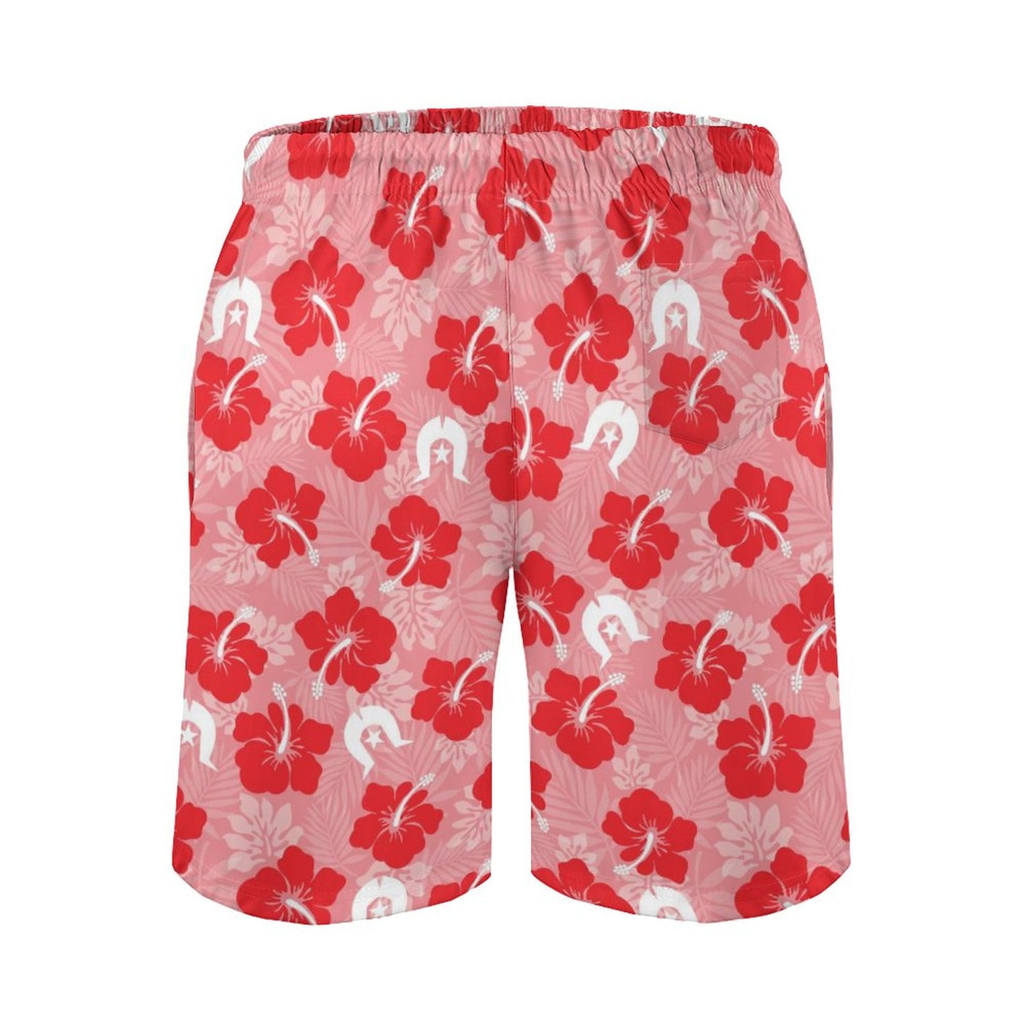 Hibiscus flowers with Dhari (Royal Pink) on Men's Board Shorts