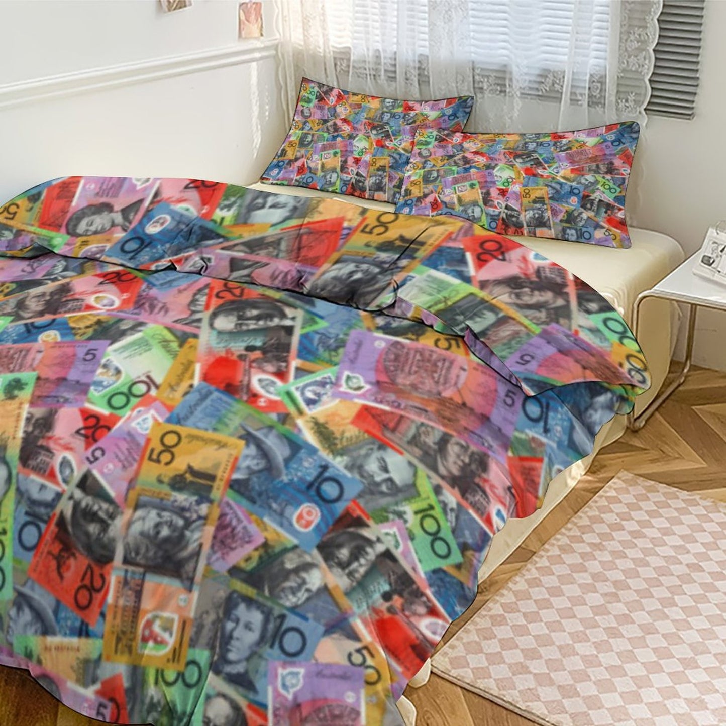 Australian dollars on 3-Piece Bedding Set-102"x90"/ 259x229cm