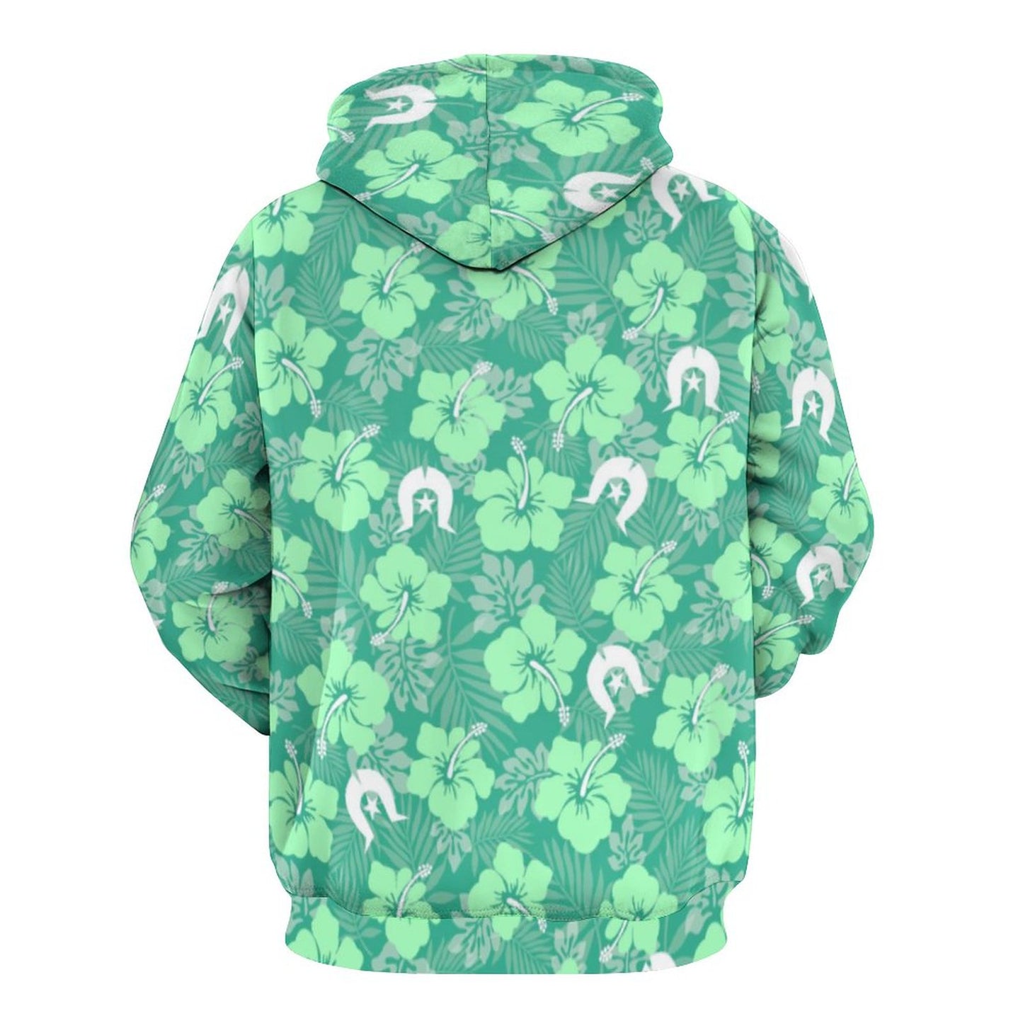 Hibiscus flowers with Dhari (Royal mint) on Men's Cool Hoodie with Double-layer Cap