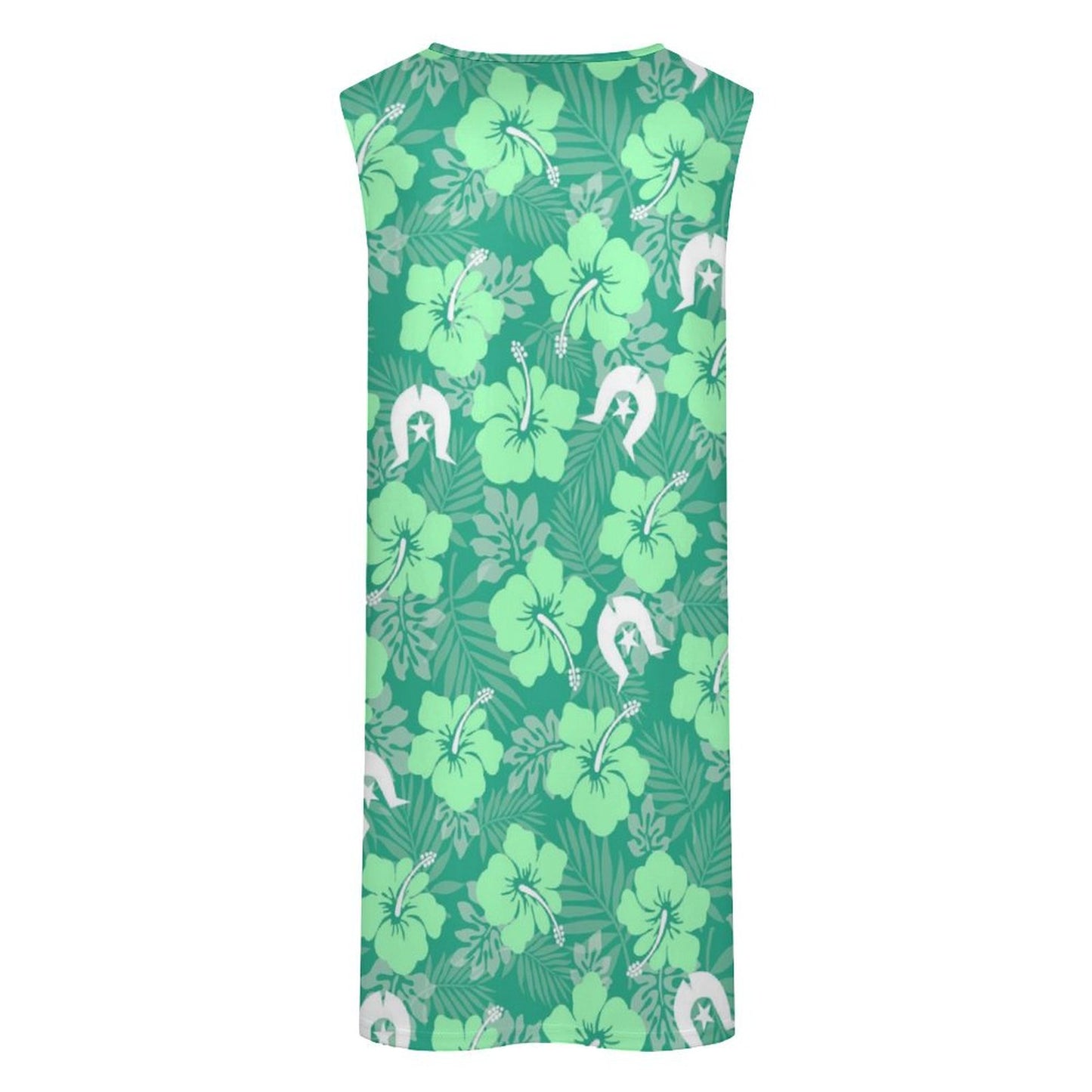 Hibiscus flowers with Dhari (Royal mint) on Sleeveless Pocket Dress