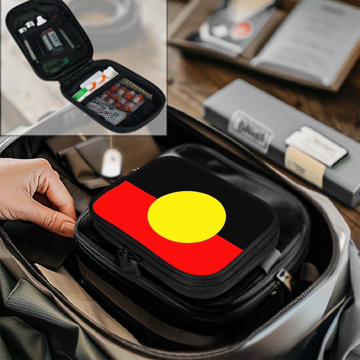 Aboriginal Flag on Travel Medicine Kit