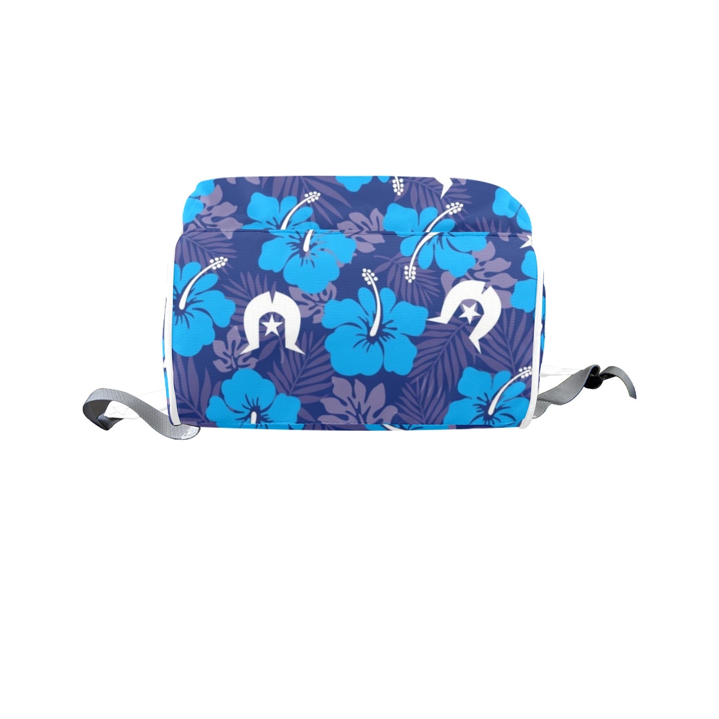Hibiscus flowers with White Dhari (Royal blue) on  Baby backpack / bag (Large)