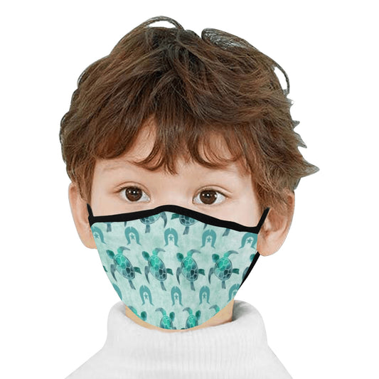 Aqua Turtle Pattern on Fabric facemask (30 PCS Filters Included)