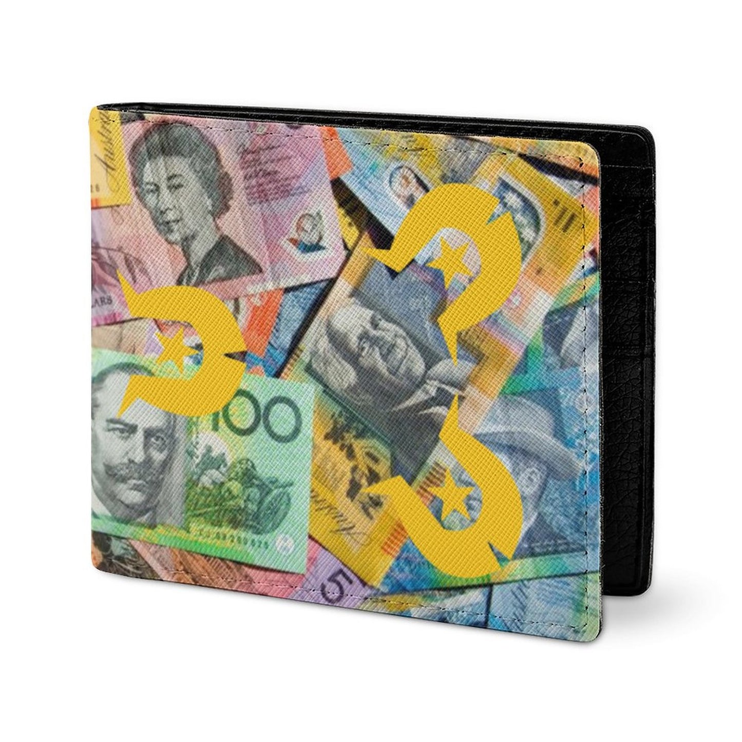 Gold coloured Dhari with Australian money (Version 2) on Card Holder Wallet 25