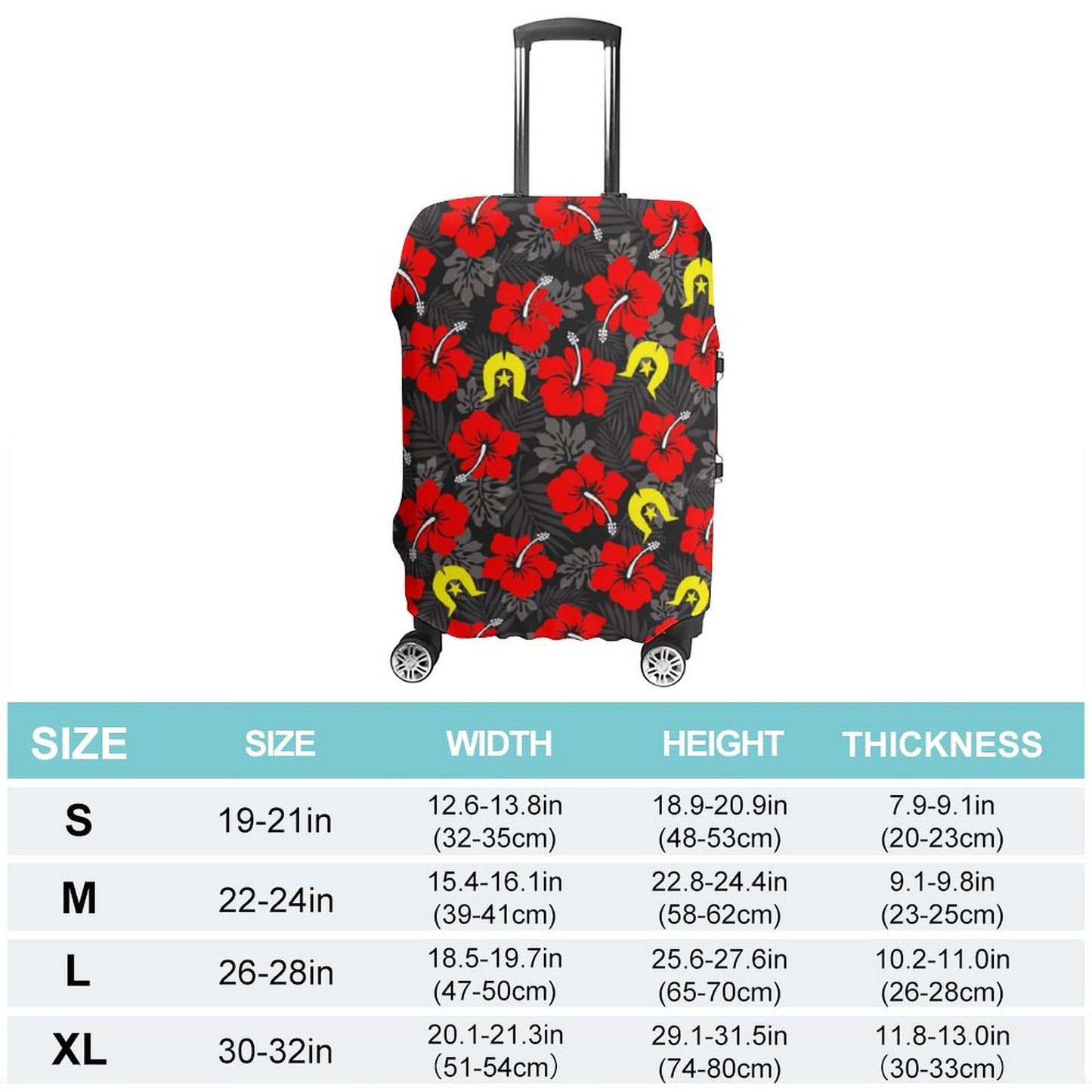 Royal Red Hibiscus with Yellow Dhari on Secure and Stylish Luggage Covers