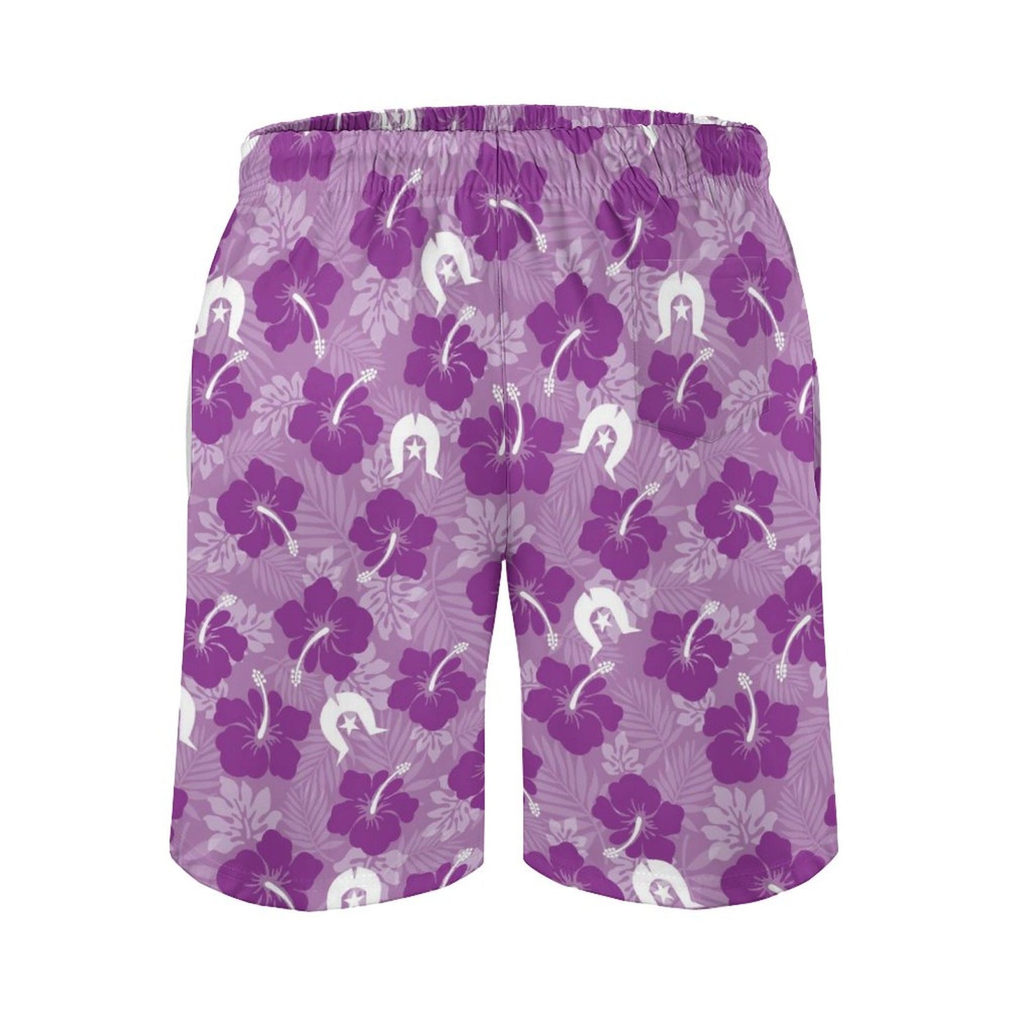 Hibiscus flowers with Dhari (Royal purple) on Men's Board Shorts