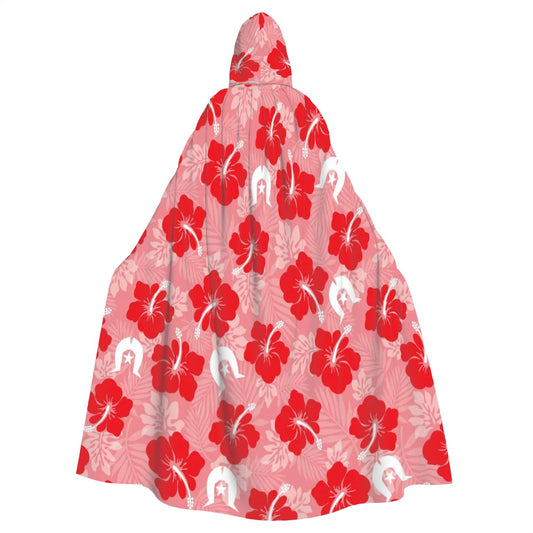 Hibiscus flowers with Dhari (Royal Pink) on Hooded Cloak