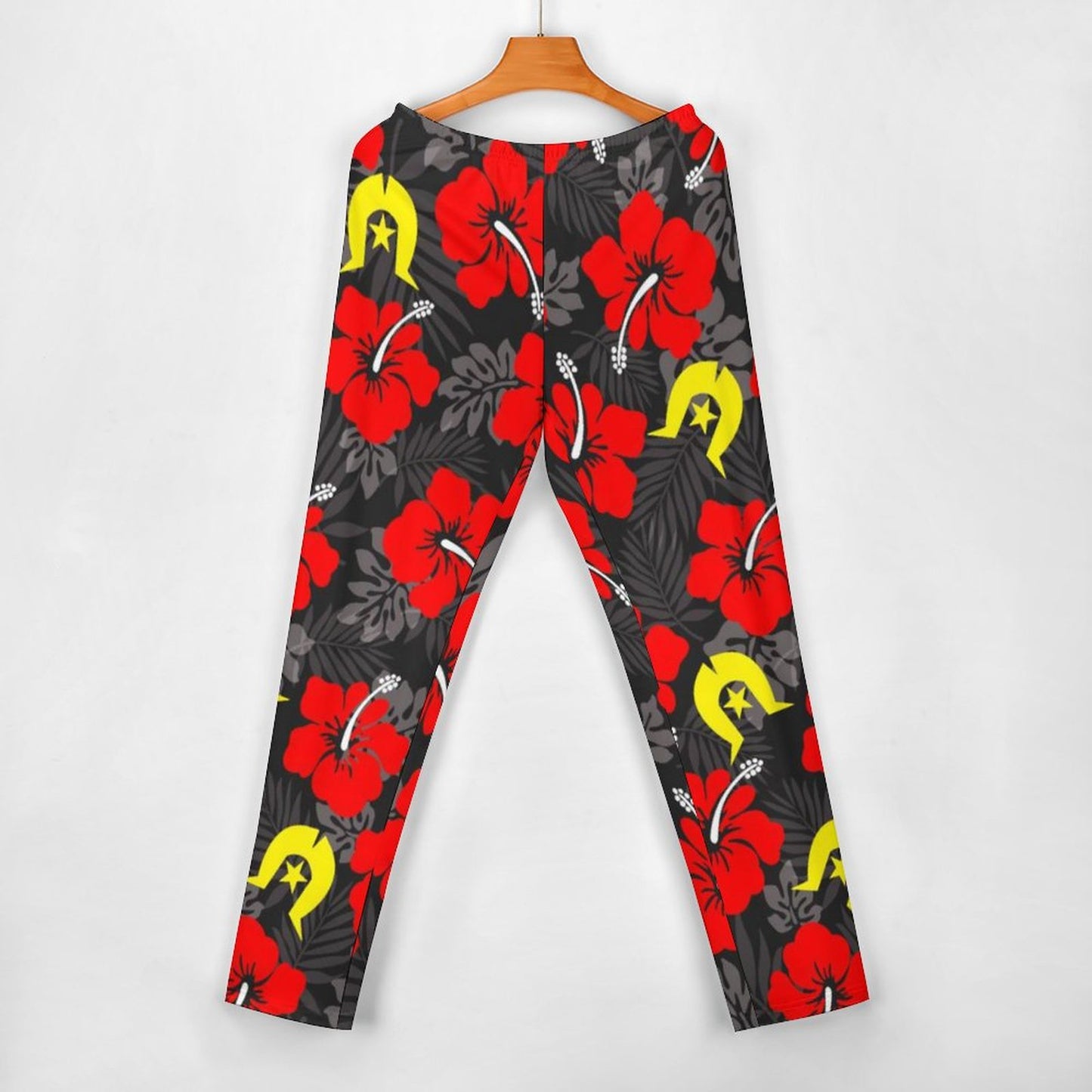 Royal Red Hibiscus with Yellow Dhari on Diagonal Shoulder Two Piece Set