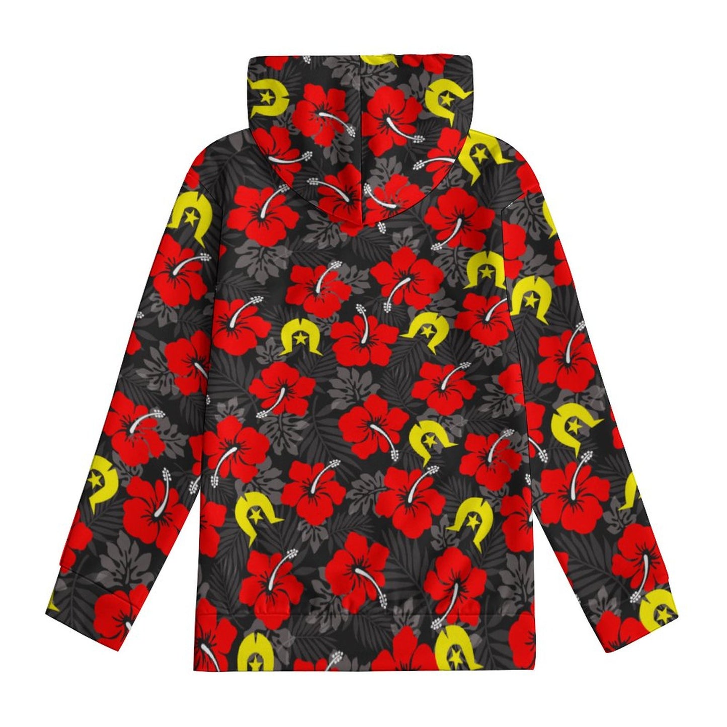 Royal Red Hibiscus with Yellow Dhari on Youth's Hoodie