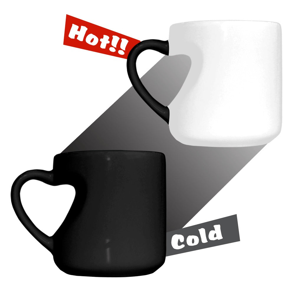 Aboriginal flag with LOVE on Heart-shaped Morphing Mug