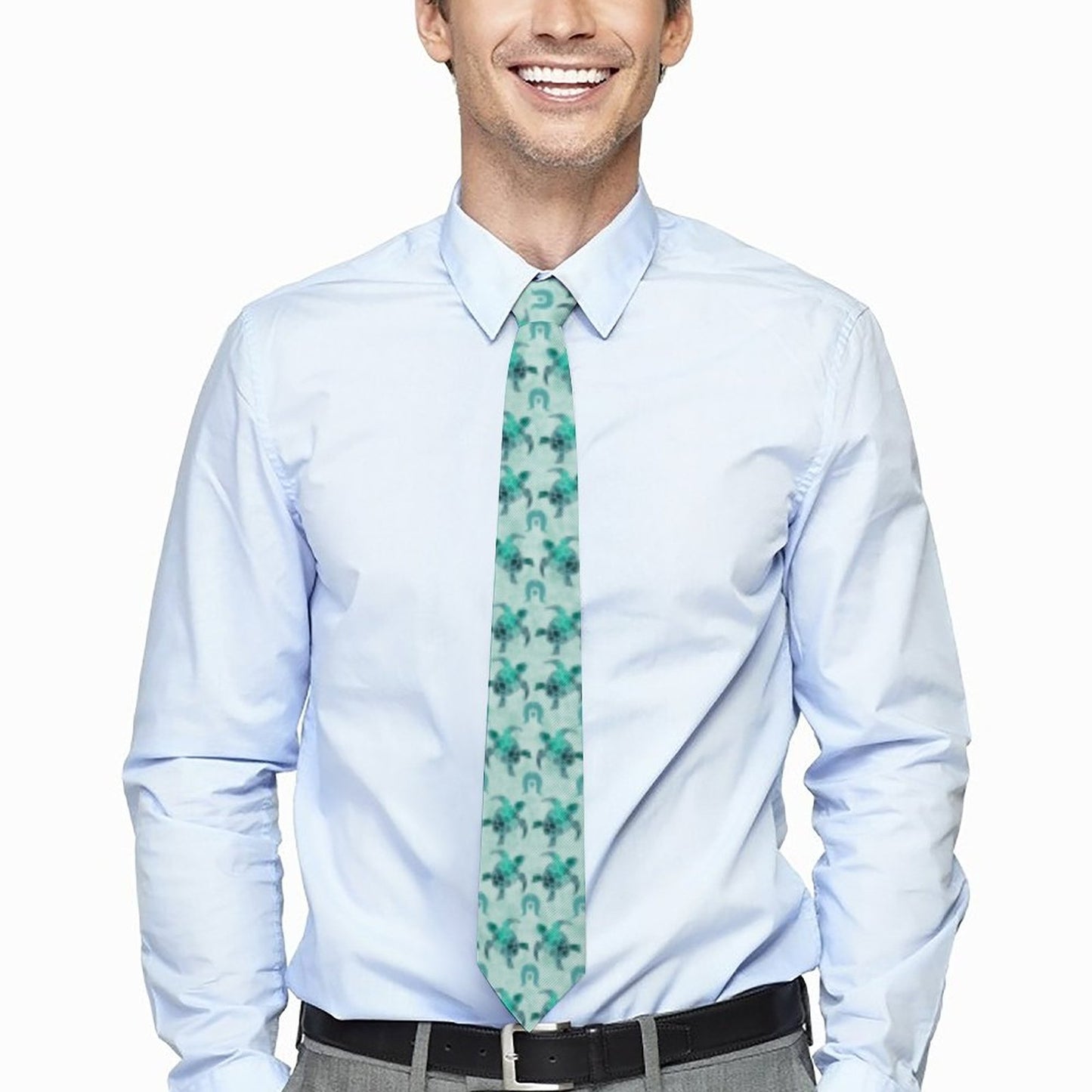 Aqua Turtle Pattern on Men's Formal Tie