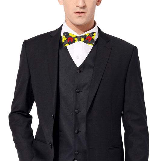 Royal yellow Hibiscus with Red Dhari on Men's Bowtie