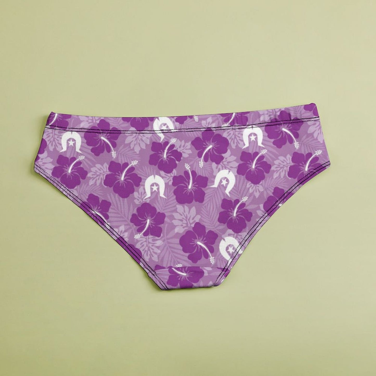 Hibiscus flowers with Dhari (Royal purple) on  Women's Low-Rise Panties