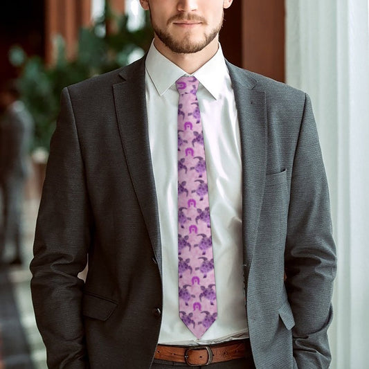 Purple Turtle Pattern on Men's Formal Tie