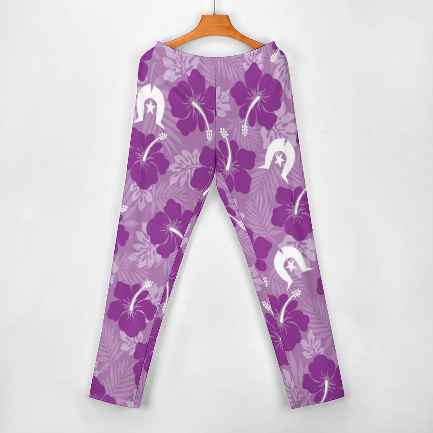 Hibiscus flowers with Dhari (Royal purple) on Diagonal Shoulder Two Piece Set