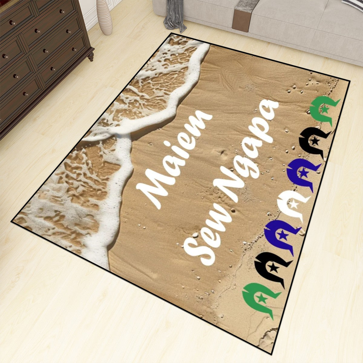 Maiem / Sew Ngapa / Welcome and Dhari on Area Rug Floor Carpet