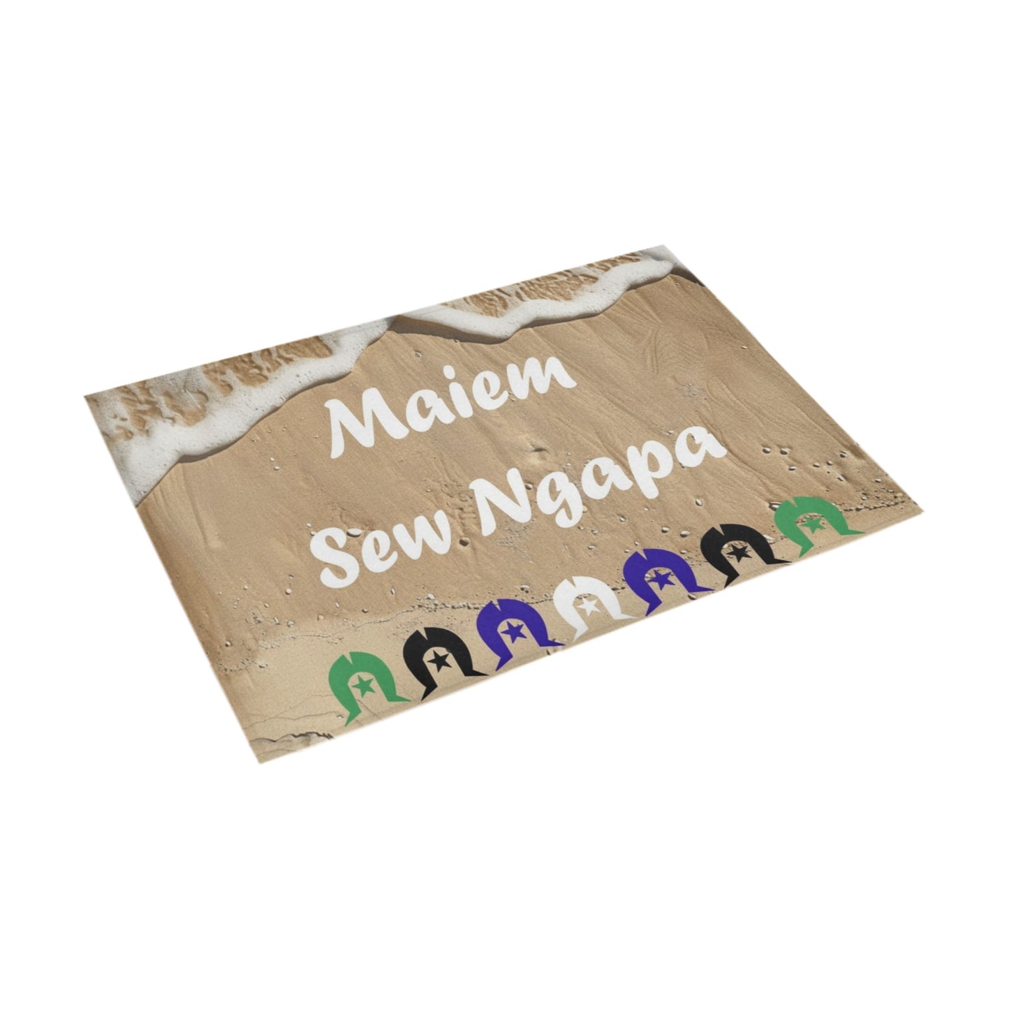 Maiem / Sew Ngapa / Welcome and Dhari on Doormat 30" x 18" (Sponge Material)