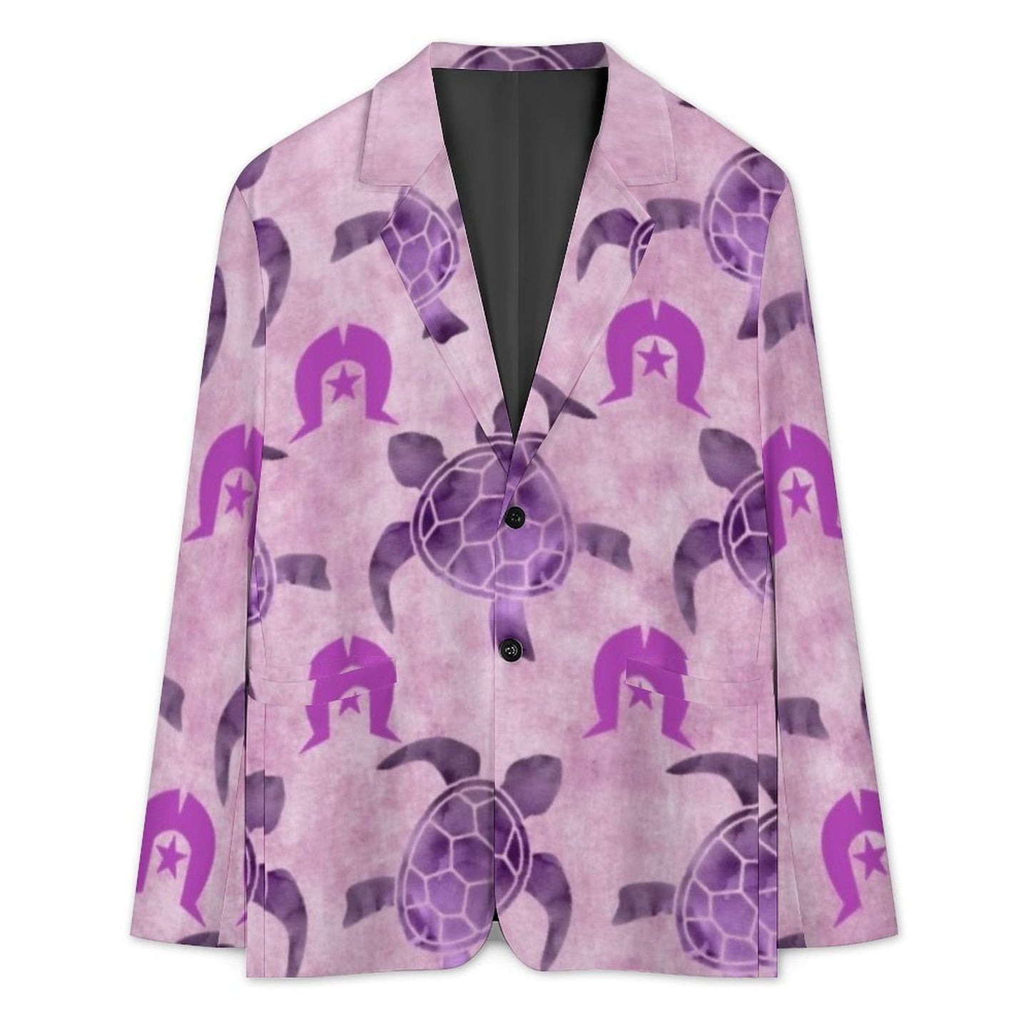 Purple Turtle Pattern on Men's Blazer