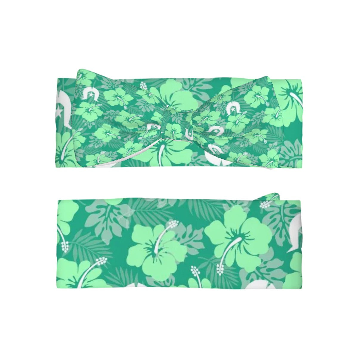 Hibiscus flowers with Dhari (Royal mint) on Bowknot Baby Headbands