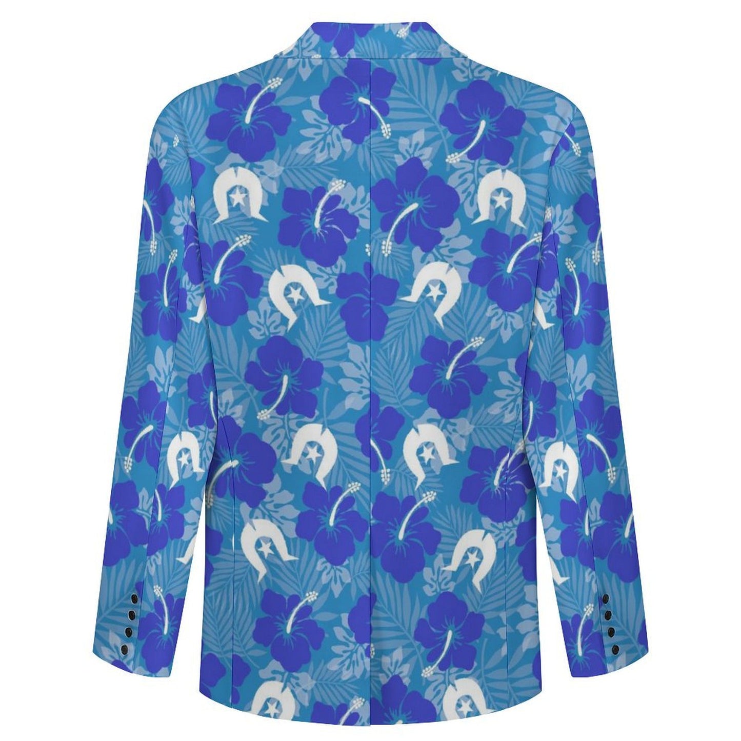 Hibiscus flowers with Dhari (Royal blue) on Men's Blazer