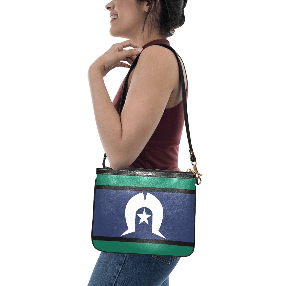 Torres Strait Flag on Small Shoulder Bag