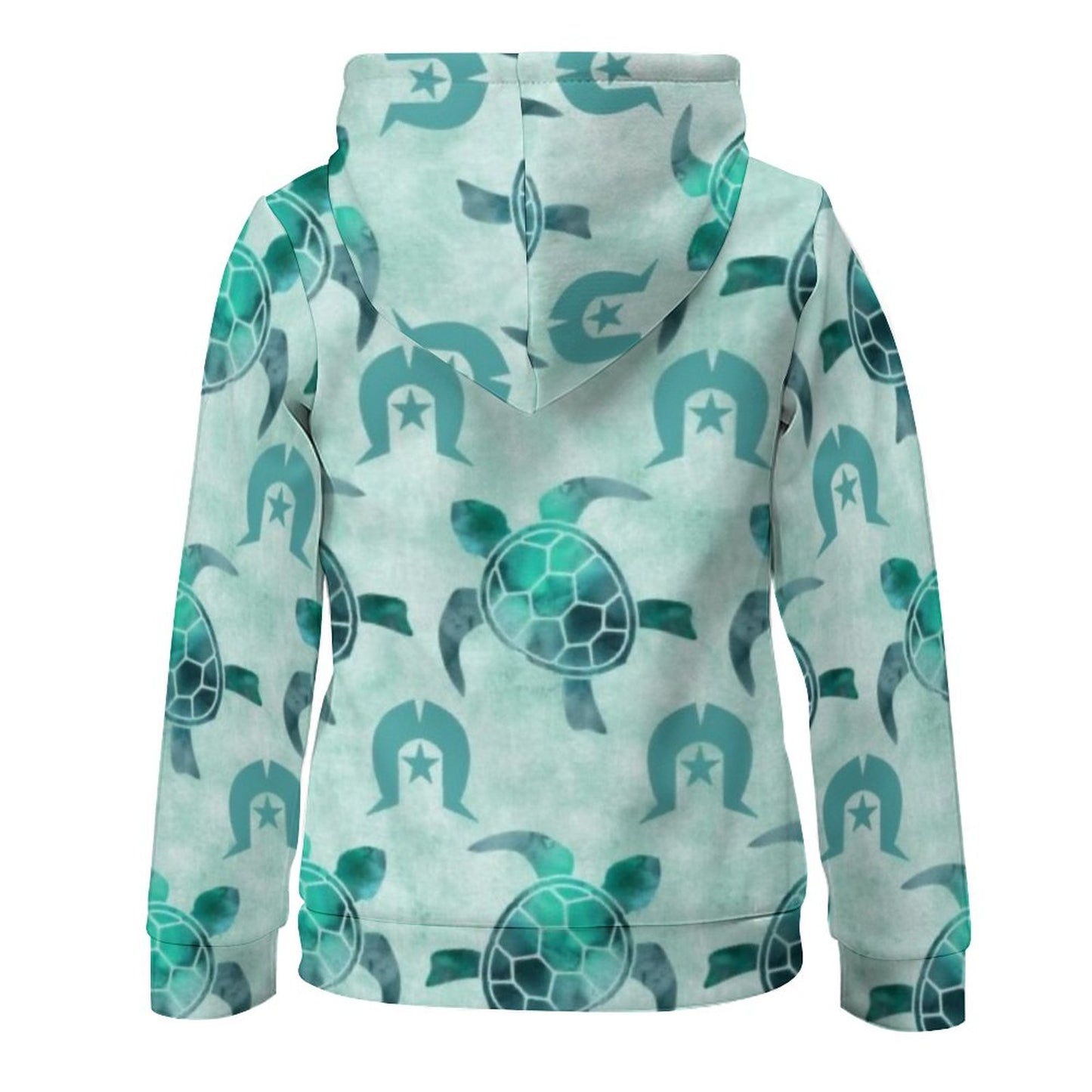 Aqua Turtle Pattern on Children's Hoodie