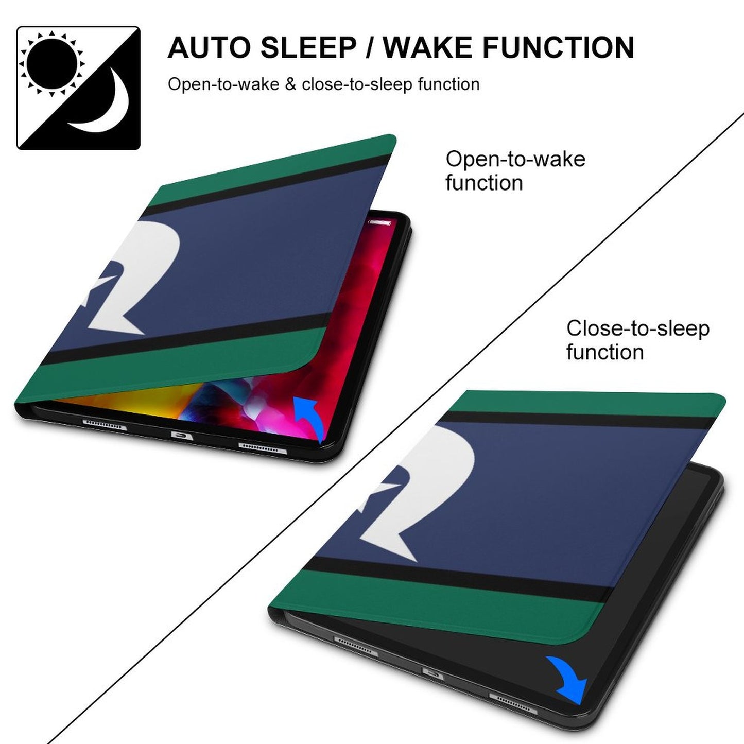 Torres Strait Flag on Book-Style  iPad Protector with Apple Pen Slot